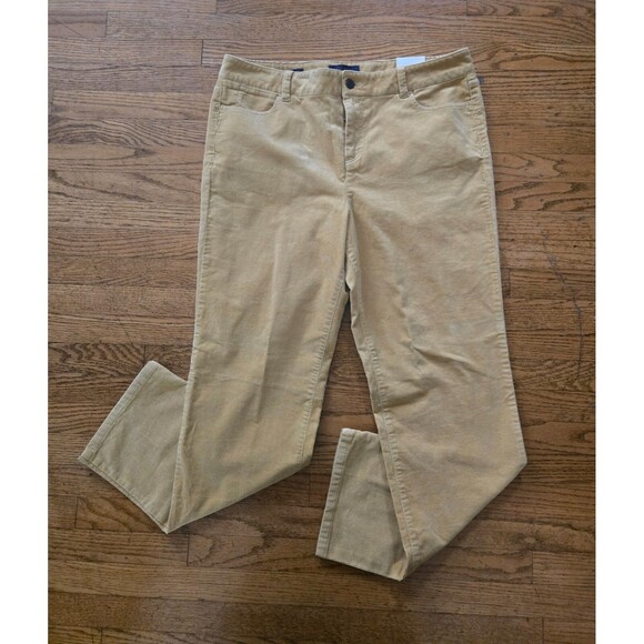 NWT Talbots Heritage Mustard Yellow Corduroy Straight Leg Preppy Womens Size 16P - Picture 2 of 9